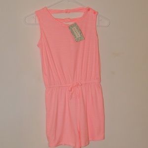 nwt pink stripped romper